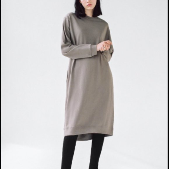 ZARA Plush Jersey Dress - Grey - Picture 3 of 6